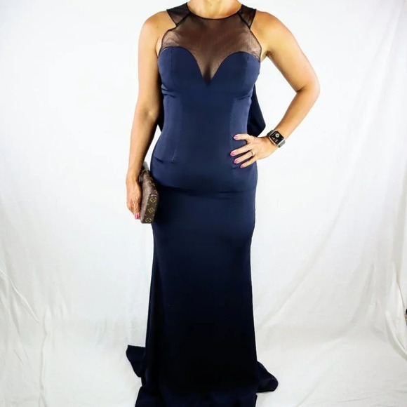 Gustavo Cadile Navy Luxury Formal Gown $1575